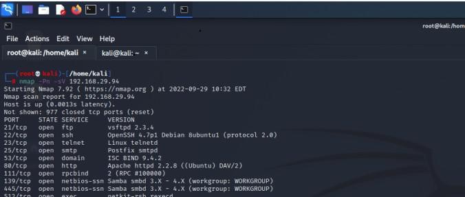 Interface of Metasploit