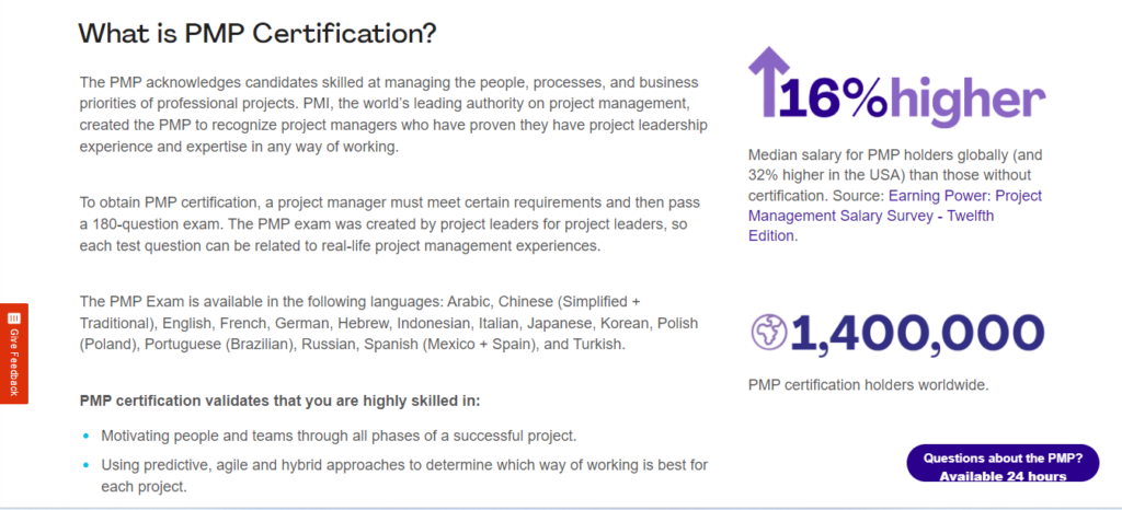 Value of PMP Certification in USA