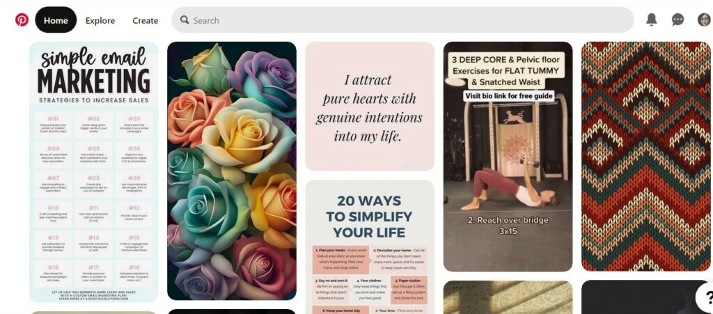 Content recommendations and curation on the Pinterest platform