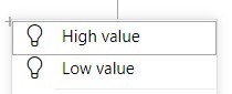 high value and low value of AI visualization decomposition tree in Power BI