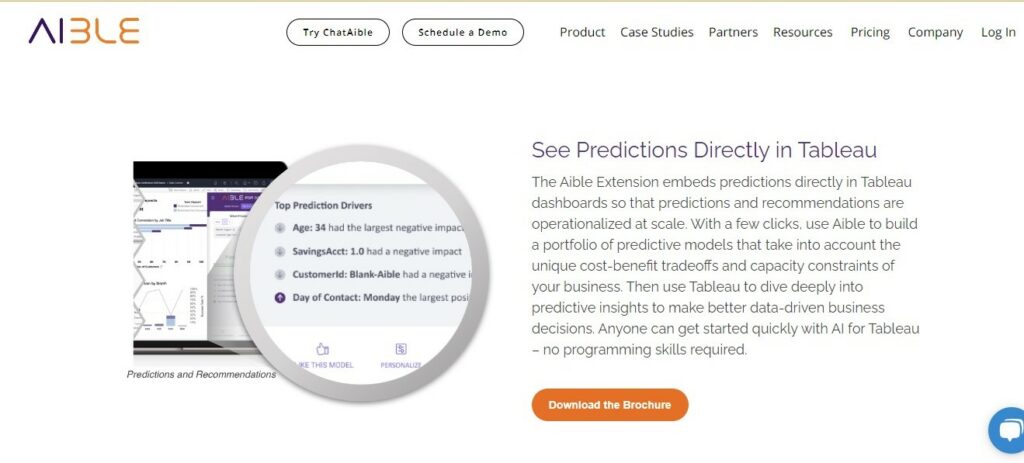 prediction analysis using Aible Tableau