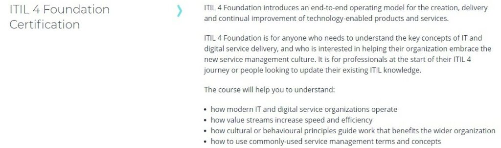 ITIL Foundation Certification Overview